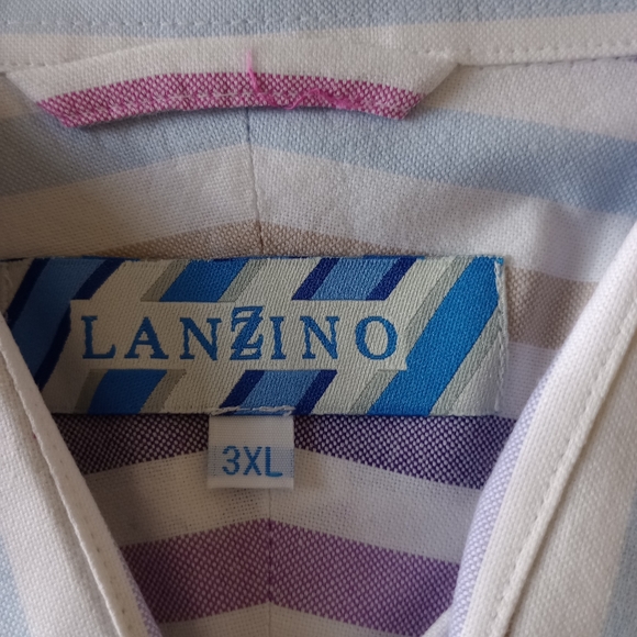 LANZINO MEN'S BUTTON DOWN SHIRT BIG & TALL 3XL - Picture 6 of 7